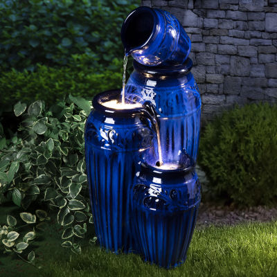 Glitzhome 27.25H Ceramic Pot Outdoor Fountains