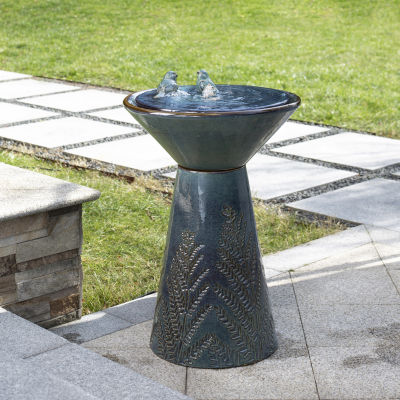 Glitzhome 27.5" Turquoise Ceramic Outdoor Fountains