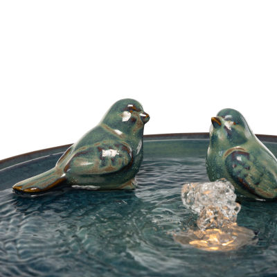 Glitzhome 27.5" Turquoise Ceramic Outdoor Fountains
