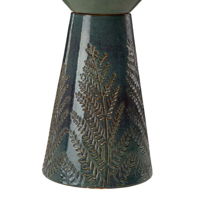 Glitzhome 27.5" Turquoise Ceramic Outdoor Fountains