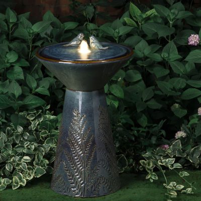 Glitzhome 27.5" Turquoise Ceramic Outdoor Fountains