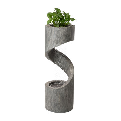 Glitzhome 40" Curving Shaped Polyresin Outdoor Fountains