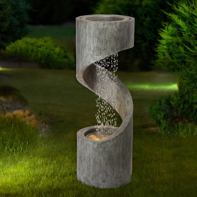 Glitzhome 40" Curving Shaped Polyresin Outdoor Fountains
