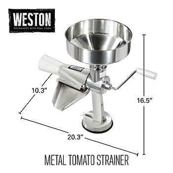Weston Food Strainer and Sauce Maker for Tomato, Fresh Fruits and  Vegetables ,White