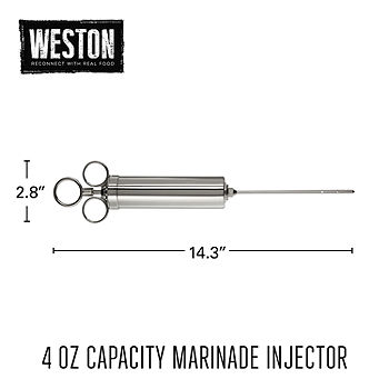 Weston 23-0404-W Nickel Marinade Injector, 4 oz