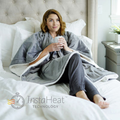 PureRelief Plush Heated Shawl PEHTSHL-G, Color: Gray - JCPenney