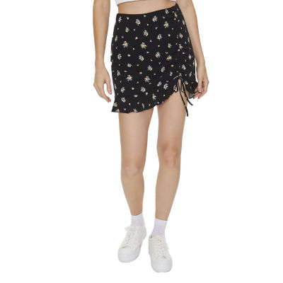 Forever 21 Juniors Womens ALine Floral Cinch Front Skirt