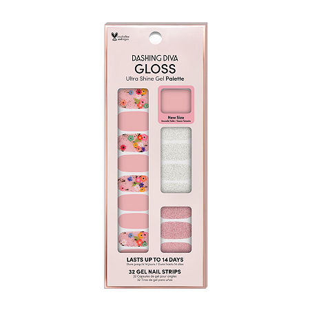 Dashing Diva Gloss Ultra Shine Gel Palette Bug Off Nail Appliques, One Size, Pink