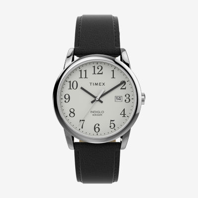 Timex Easy Reader Mens Black Leather Strap Watch Tw2v68800jt