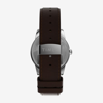 Timex Easy Reader Mens Brown Leather Strap Watch Tw2v68700jt