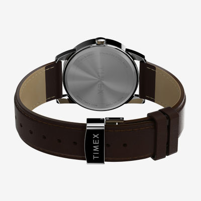 Timex Easy Reader Mens Brown Leather Strap Watch Tw2v68700jt