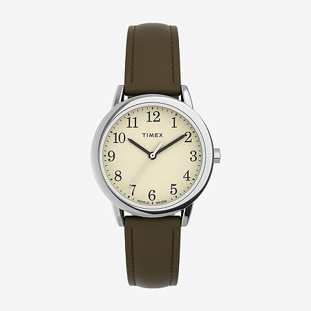 Timex Easy Reader Womens Brown Leather Strap Watch Tw2v69000jt, One Size