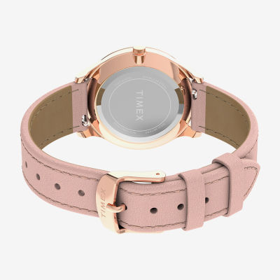 Timex Main Street Womens Pink Leather Strap Watch Tw2v76400jt