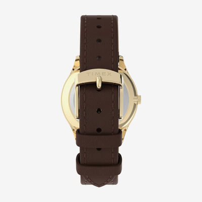 Timex Main Street Womens Brown Leather Strap Watch Tw2v76500jt