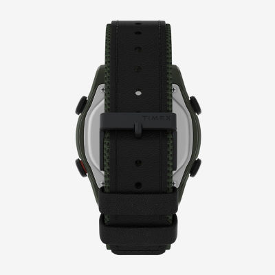 Timex Rugged Mens Black Leather Strap Watch Tw4b27000jt
