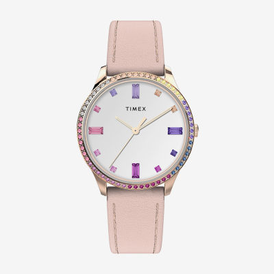 Timex Womens Pink Leather Strap Watch Tw2v76800ji