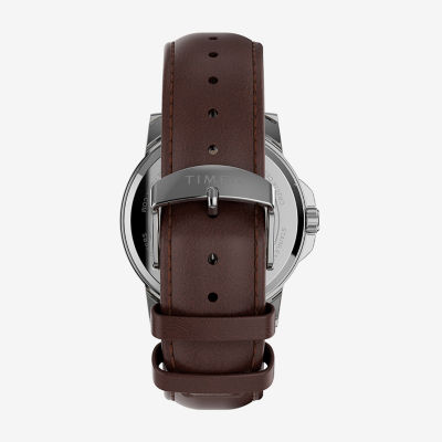 Timex Mens Brown Leather Strap Watch Tw2v79200ji