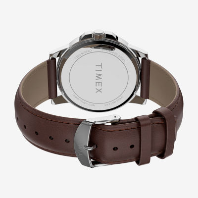 Timex Mens Brown Leather Strap Watch Tw2v79200ji