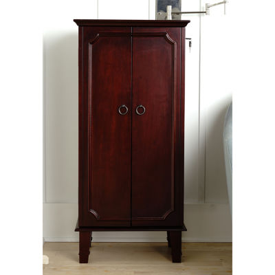 Hives And Honey Lockable Cherry Jewelry Armoire