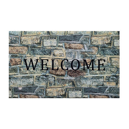 Achim Welcome Stone Rubber 18X30 Doormat, One Size, Gray