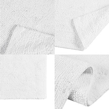 Beautyrest Plume Reversible Cotton Bathroom Rug, White - 24x72, 1