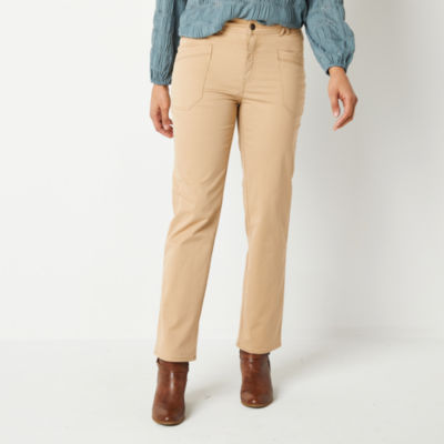Frye and Co. Womens Mid Rise Straight Flat Front Pant