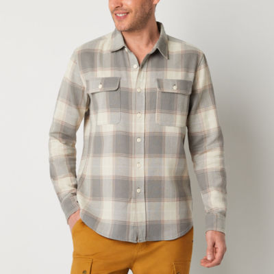 Frye and Co. Mens Regular Fit Long Sleeve Plaid Button-Down Shirt