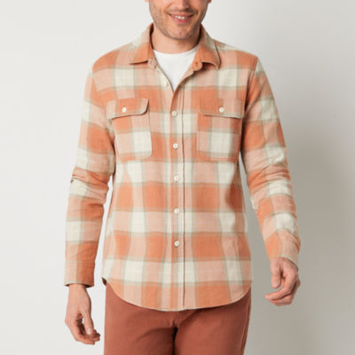 Frye and Co. Mens Regular Fit Long Sleeve Plaid Button-Down Shirt