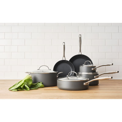 Calphalon Hard Anodized Non-Stick 10-pc. Cookware Set, Color: Black -  JCPenney