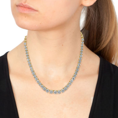 Effy  Womens Diamond Sterling Silver 18 Inch Tennis Necklace