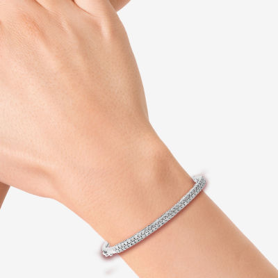 Effy Final Call Womens 1/3 CT. T.W. Natural Diamond Sterling Silver Bangle Bracelet