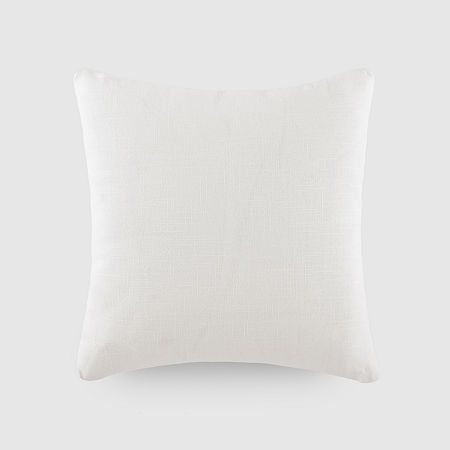 Casual Comfort Solid Cotton Square Throw Pillow, One Size, White