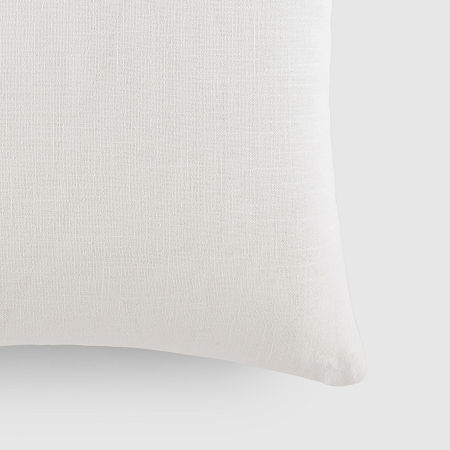 Casual Comfort Solid Cotton Square Throw Pillow, One Size, White