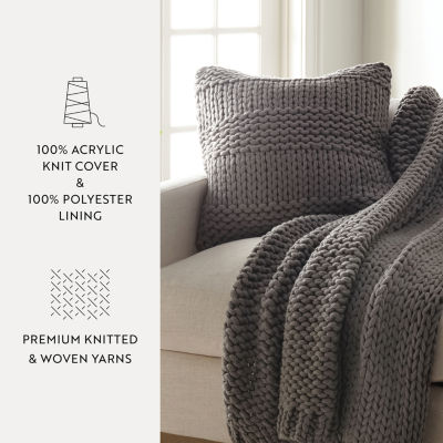 Casual Comfort Chunky Knit Acrylic 2-pc. Square Throw Pillows