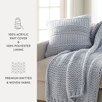Casual Comfort Chunky Knit Acrylic 2-pc. Square Throw Pillows