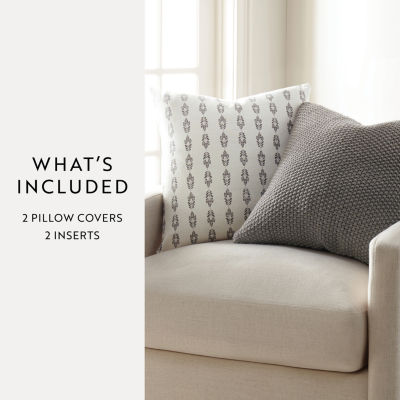 Casual Comfort Seed Stitch Knit Pttrn 2pk 2-pc. Square Throw Pillows