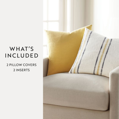 Casual Comfort Yarn Dyed Framed 2pk 2-pc. Square Throw Pillow