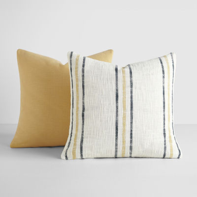 Casual Comfort Yarn Dyed Framed 2pk Square Throw Pillow