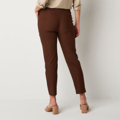Worthington Womens Slim Mid Rise Pant