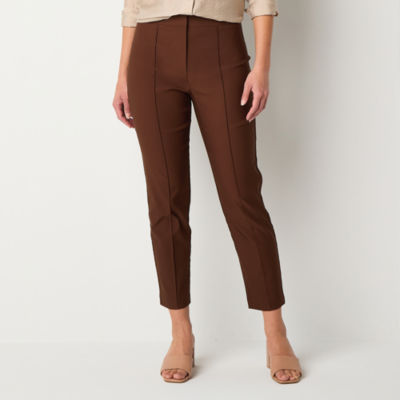 Worthington Womens Slim Mid Rise Pant