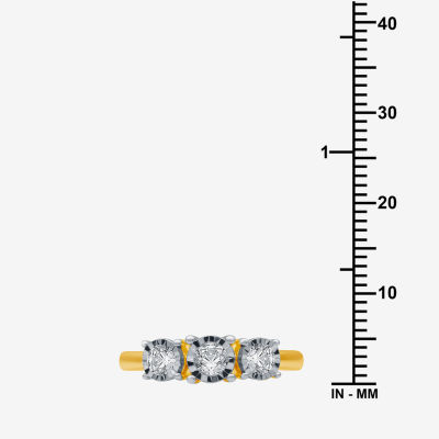 Love Lives Forever Round 1/2 CT.T.W. Natural Diamond 3-Stone Engagement Ring 10K or 14K Gold