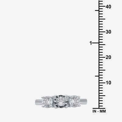 Love Lives Forever Round 1/2 CT.T.W. Natural Diamond 3-Stone Engagement Ring 10K or 14K Gold