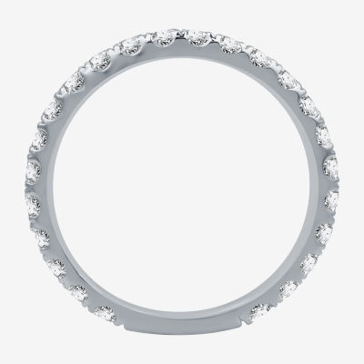 (H-I / I1) Womens 1 CT. T.W. Lab Grown White Diamond 10K White Gold Eternity Wedding Band