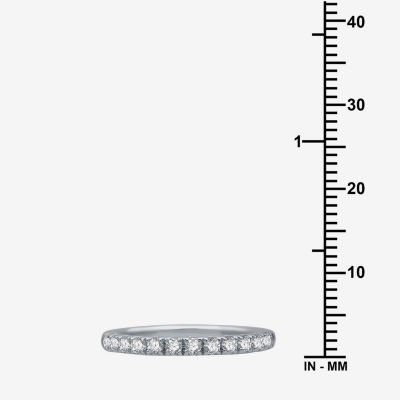 (I / Si2) Womens 2 3/4 CT. T.W. Lab Grown White Diamond 10K White Gold Round Side Stone Halo Bridal Set