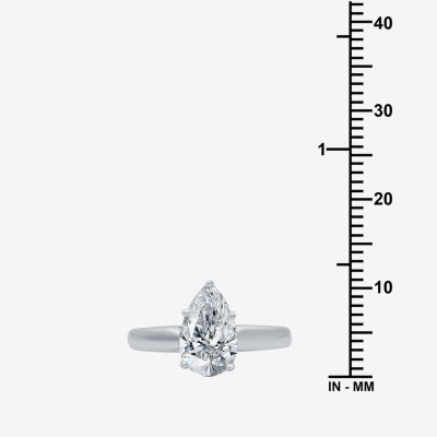 (I / SI2) Womens 2 CT. Lab-Grown White Diamond 14K Gold Pear Solitaire Engagement Ring