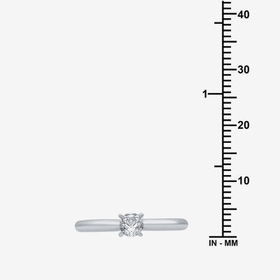 Classic Collection Womens 1/4 CT.T.W. Natural Diamond 10K  Gold Round Solitaire Engagement Ring