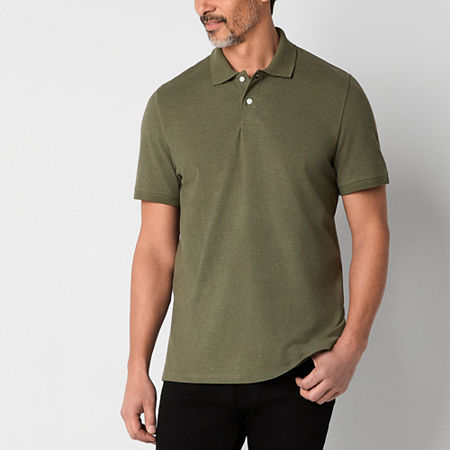 St. John's Bay Premium Stretch Mens Classic Fit Short Sleeve Polo Shirt, Small, Green