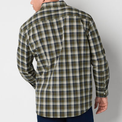 St. John's Bay Big and Tall Mens Classic Fit Long Sleeve Plaid Button-Down Shirt