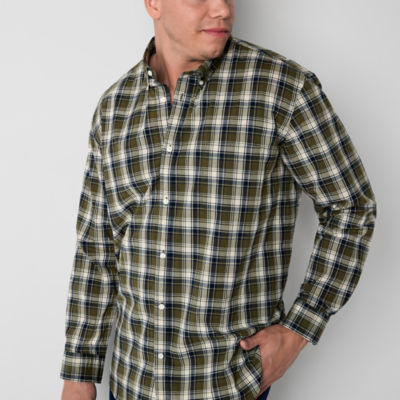 St. John's Bay Big and Tall Mens Classic Fit Long Sleeve Plaid Button-Down Shirt