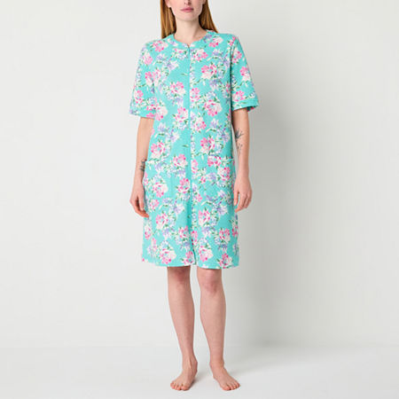 Adonna Womens Short Sleeve Long Length Robe, Petite Xx-large, Blue